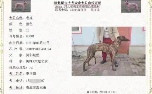 老虎 900219000431154，HC001